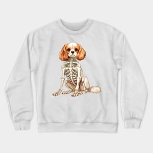 Skeleton Cavalier King Charles Spaniel Dog Crewneck Sweatshirt